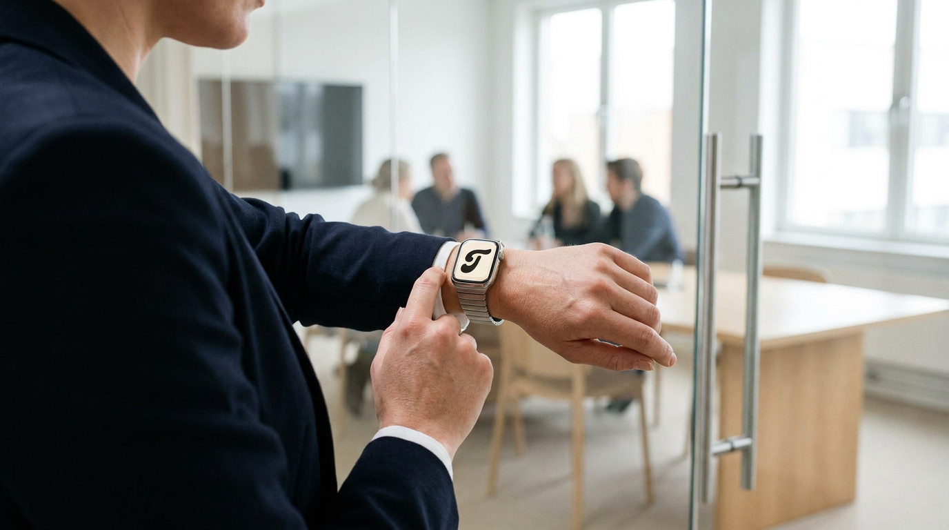Tilk på Apple Watch under ett möte on-the-go